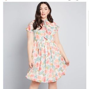 ModCloth Prim with Pizzazz Midi Floral Dress 1X